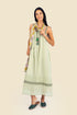 Scarf in printed cotton gauze with tassels